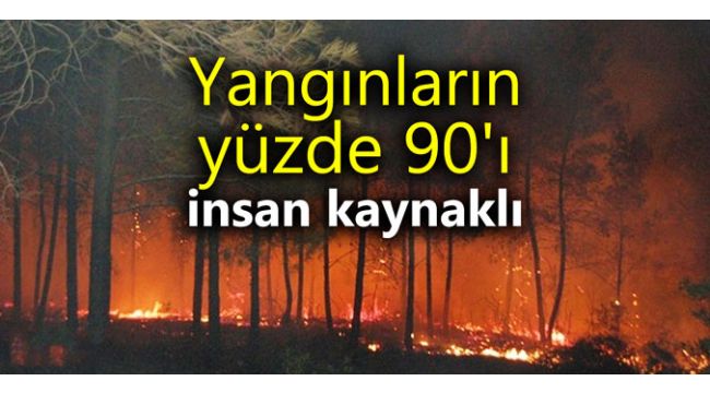 Yangınların yüzde 90'ı insan kaynaklı