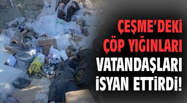 Çeşme'deki çöp yığınları vatandaşları isyan ettirdi!